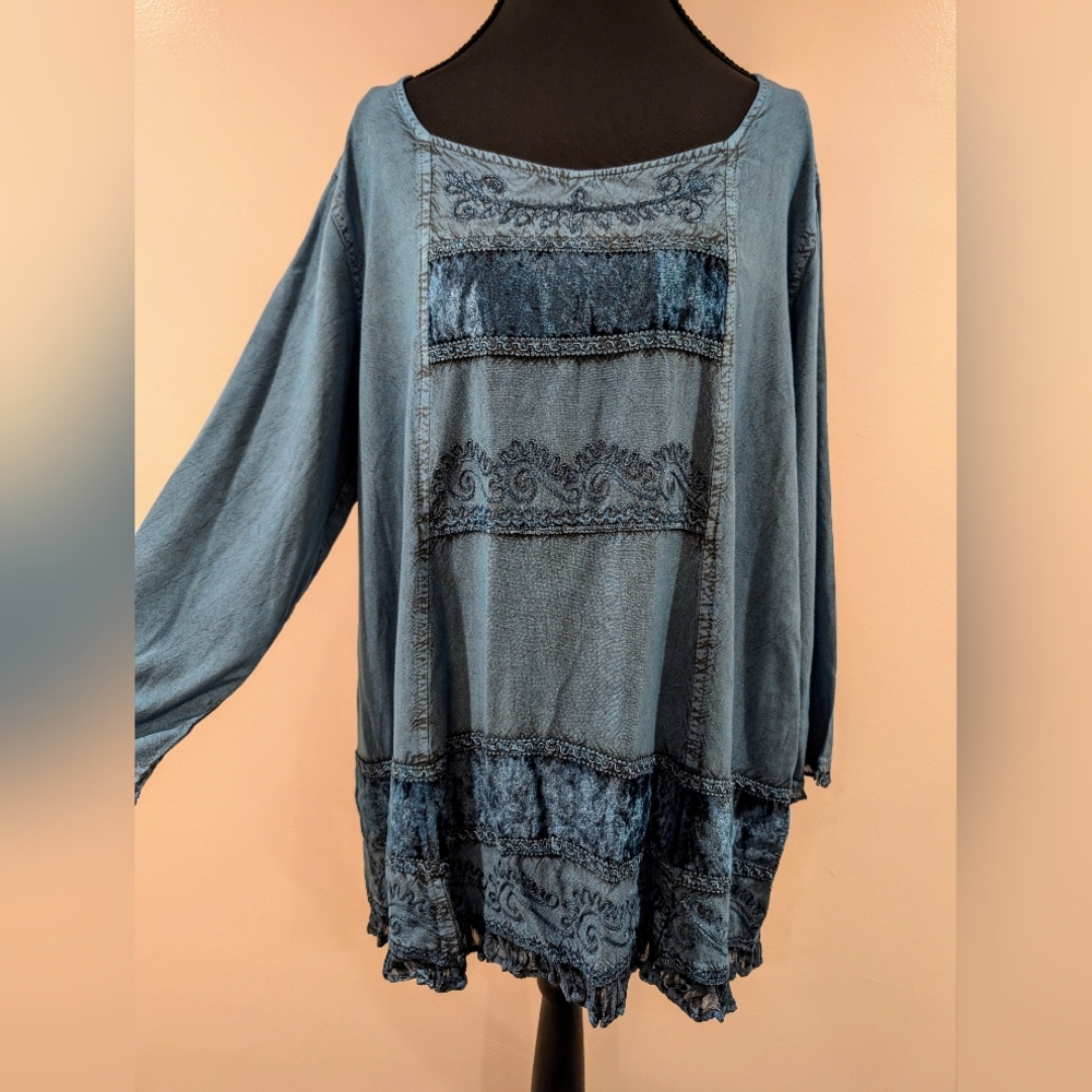 Embroidered Blue Tunic